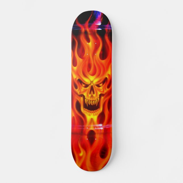 Schädel-Feuer - Skate-Plattform Skateboard (Vorderseite)