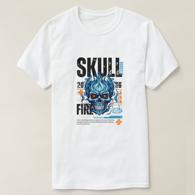 Schädel Feuer T-Shirt (Design vorne)