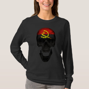 Schädel Flagge Angola Vintage Retro Für Männer Fra T-Shirt