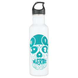 Schädel-Flasche Durchmessers De Los Muertos Cyan Edelstahlflasche