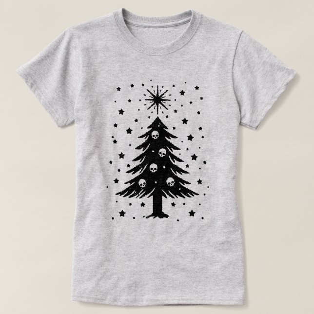 Schädel für Weihnachtsbaum T-Shirt (Design vorne)