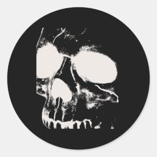 Schädel-Gesicht-Silhouette Grunge Rock Grafik Kuns Runder Aufkleber