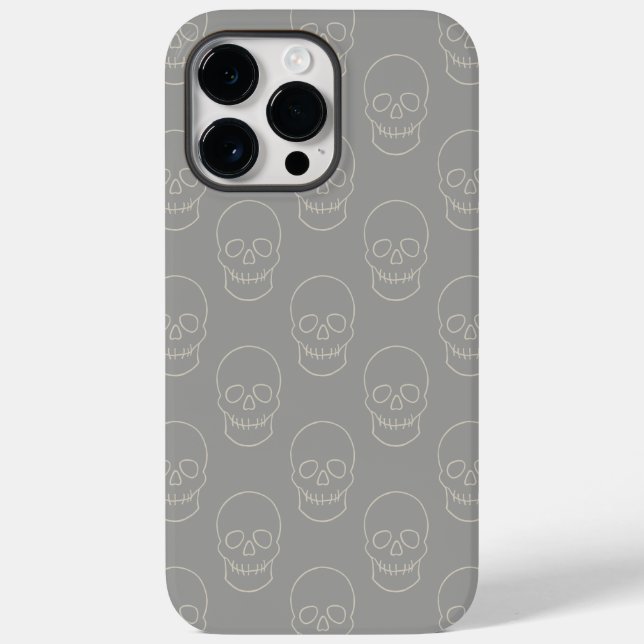 Schädel - Ghost Grau und Knochen Weiß Case-Mate iPhone Hülle (Rückseite)