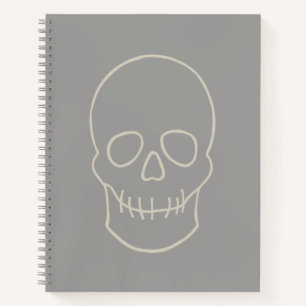 Schädel - Ghost Grau und Knochen Weiß Notizbuch