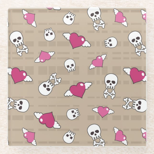 Schädel Glasuntersetzer (Vorderseite)