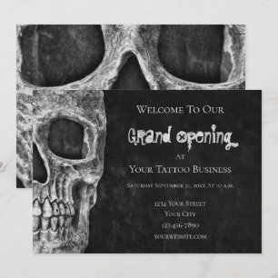 Schädel-Gotik-Großeröffnung Schwarz-Weiß-Tattoo-St Einladung