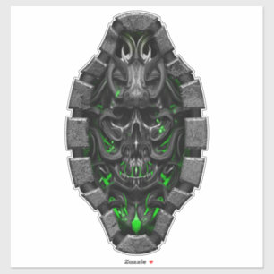 Schädel Grenn Bio Funken Custom Cut Vinyl Sticker