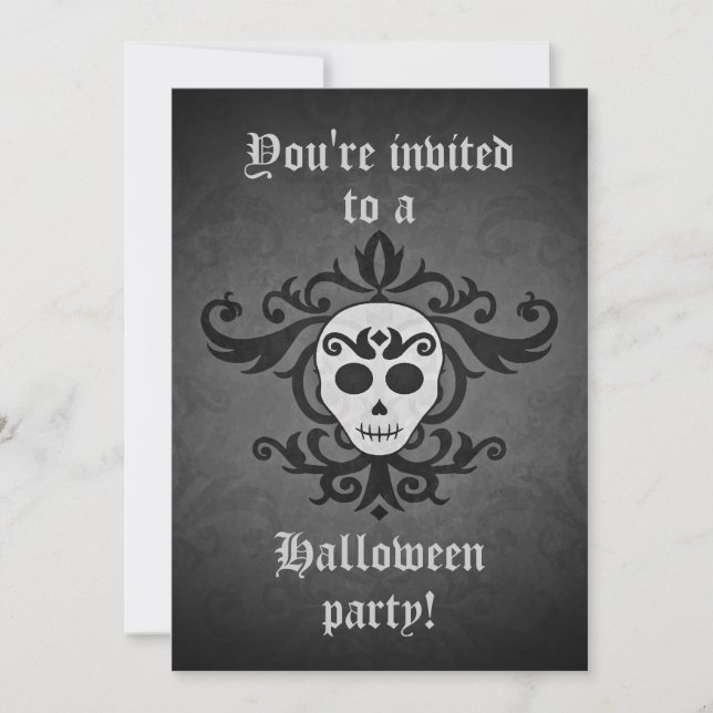 Schädel Halloween Einladung (Vorderseite)