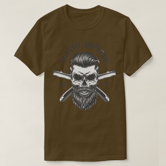 Schädel-Hipster T-Shirt (Design vorne)