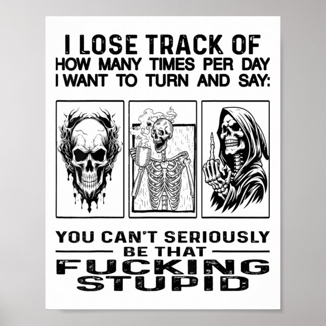 Schädel Ich verliert die Übersicht über die Anzahl Poster (Vorne)