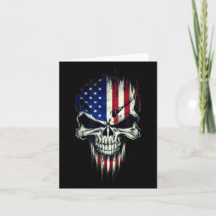 Schädel im amerikanischen Stil für Patrioten Karte