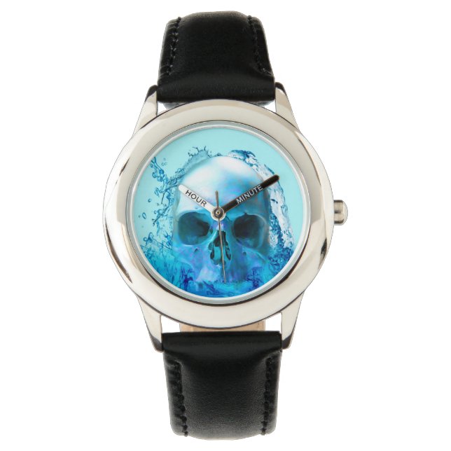 Schädel im Wasser Armbanduhr (Vorderseite)