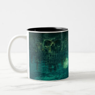 Schädel im wässrigen Grab Zweifarbige Tasse