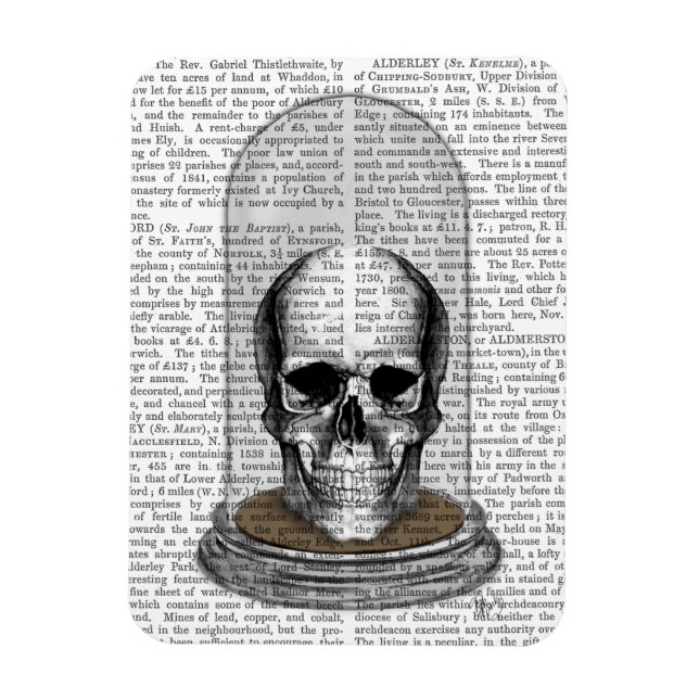 Schädel in Bell Jar 2 Magnet (Vertikal)