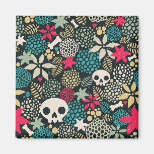 Schädel in Blume Magnet