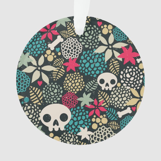 Schädel in Blume Ornament (Vorderseite)
