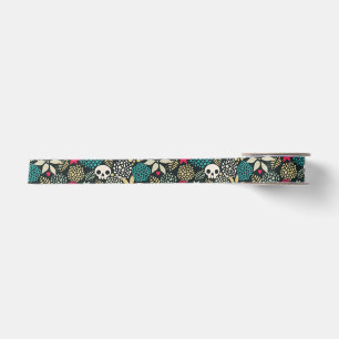 Schädel in Blume Satinband