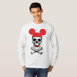 Schädel in Cartoon-Maus-Ear-Hut mit X-Bone T-Shirt
