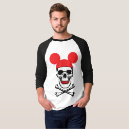 Schädel in Cartoon-Maus-Ear-Hut mit X-Bone T-Shirt