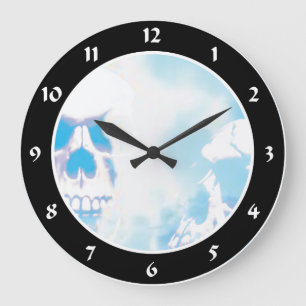 Schädel in den Wolken Große Wanduhr
