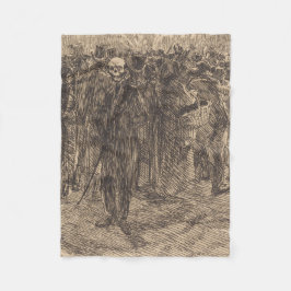Schädel in der Menge (von Albert Besnard) Fleecedecke