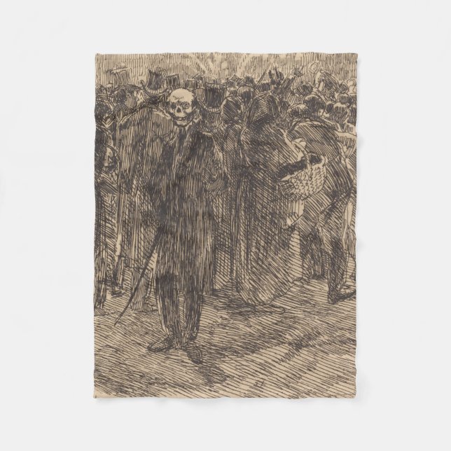 Schädel in der Menge (von Albert Besnard) Fleecedecke (Vorderseite)