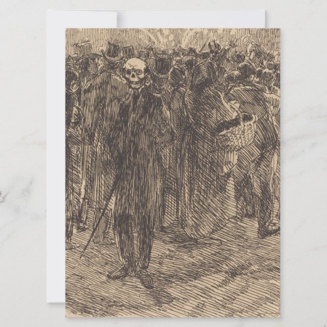 Schädel in der Menge (von Albert Besnard) Karte (Vorderseite)
