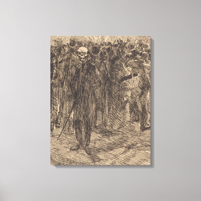 Schädel in der Menge (von Albert Besnard) Leinwanddruck (Vorderseite)