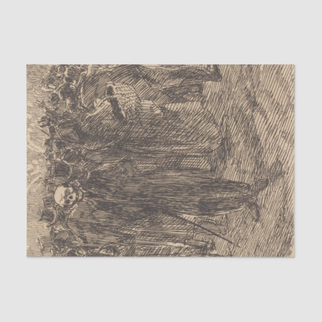 Schädel in der Menge (von Albert Besnard) Seidenpapier (Vorderseite)