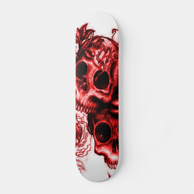Schädel in Rose Skateboard (Vorderseite)