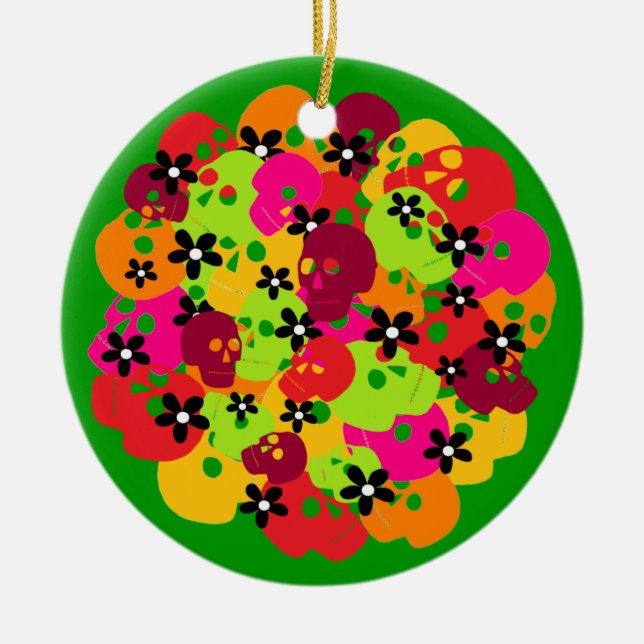 Schädel Keramik Ornament (Vorne)