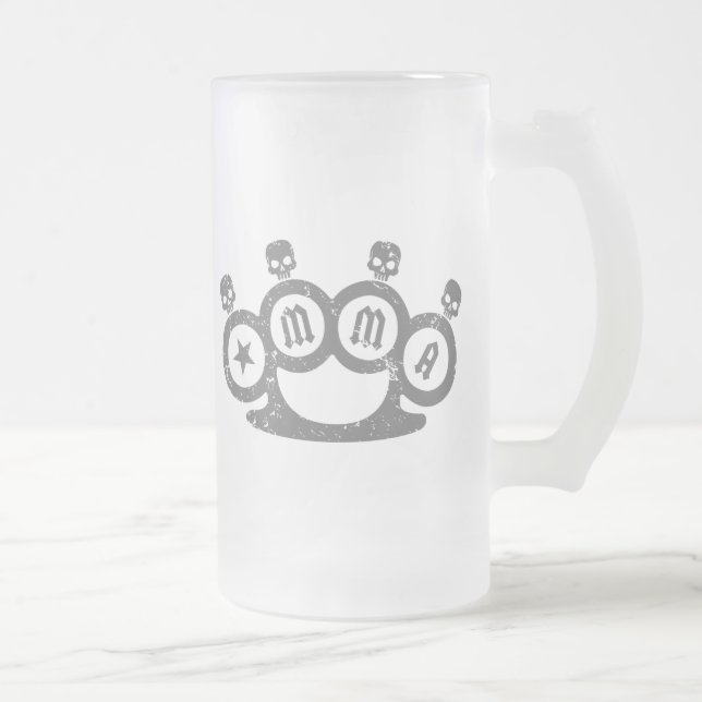 Schädel-Knöchel Mattglas Bierglas (Rechts)