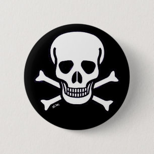 Schädel Knochen Großer Schädelknopf Button