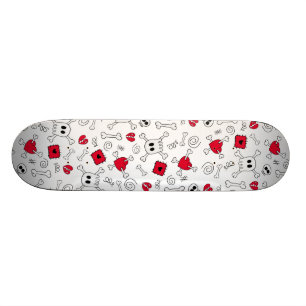 Schädel, Knochen und gebrochene Herzen Skateboard