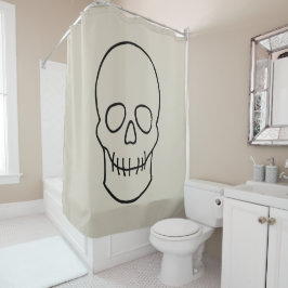 Schädel - Knochen weiß und schwarz Duschvorhang