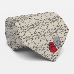 Schädel - Knochen weiß und schwarz Krawatte