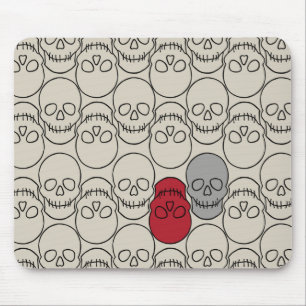 Schädel - Knochen weiß und schwarz Mousepad