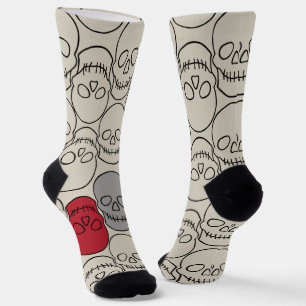 Schädel - Knochen weiß und schwarz Socken