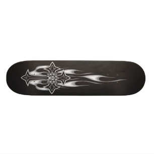 Schädel-Kreuz FlammensGoth Skateboard