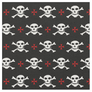 Schädel & Kreuz Mode Stoff - Piraten / Halloween