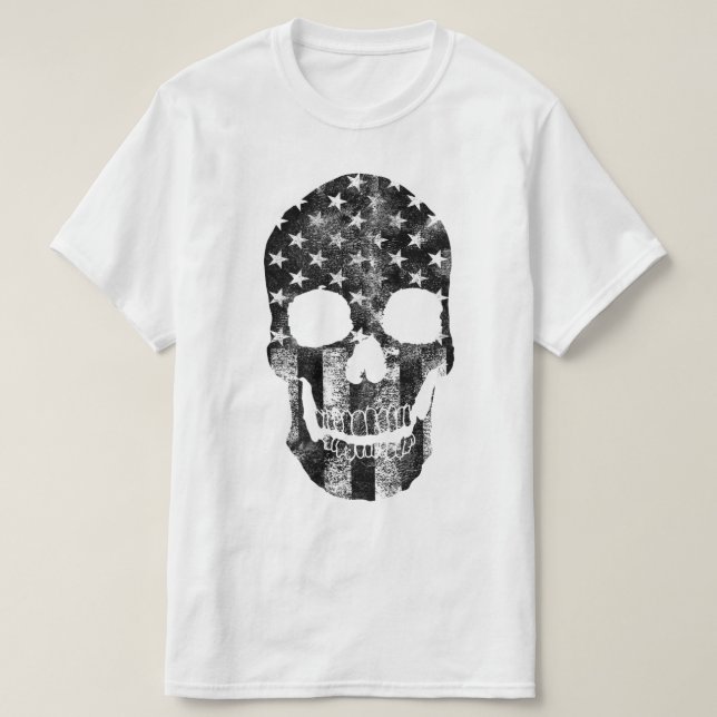 Schädel Krieger USA T-Shirt (Design vorne)