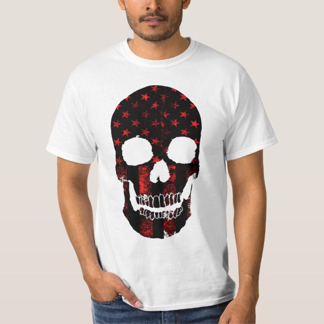 Schädel Krieger USA T-Shirt (Vorderseite)