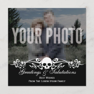 Schädel-kundenspezifisches Foto-gotisches Karte