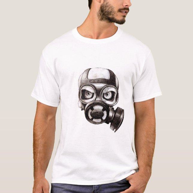 Schädel-Maskenweiß-T - Shirt (Vorderseite)
