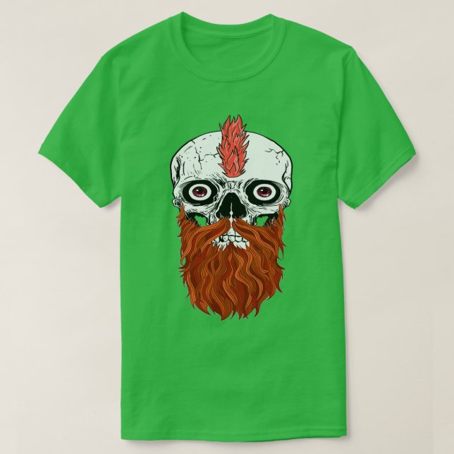 Schädel mit Bart Bearted Skull Red 1 T-Shirt (Design vorne)
