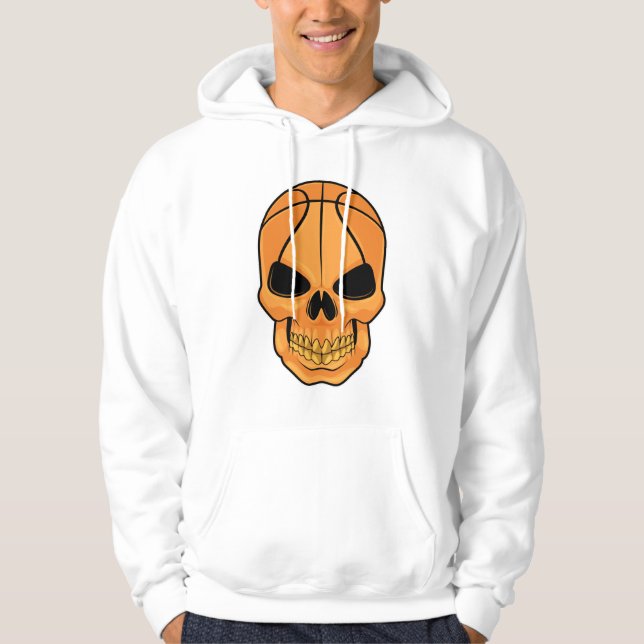 Schädel mit Basketballkopf Hoodie (Vorderseite)