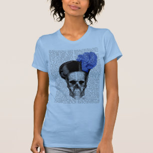 Schädel mit blauem Hut T-Shirt
