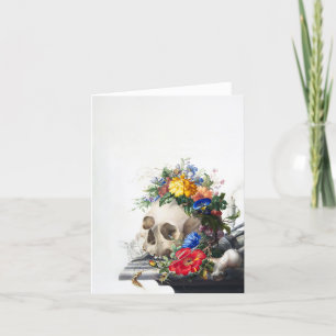 Schädel mit Blume, leere Karte