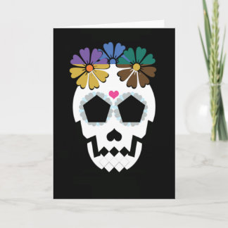 Schädel mit Blumen Karte