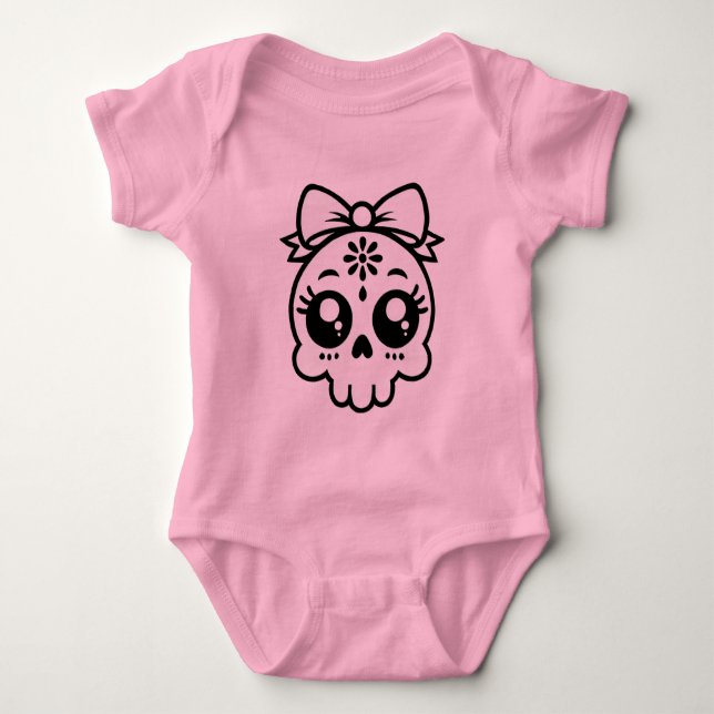 Schädel mit Bogen  Baby Strampler (Vorderseite)